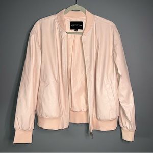 Blush Faux-Leather Bomber Jacket - SIZE MED